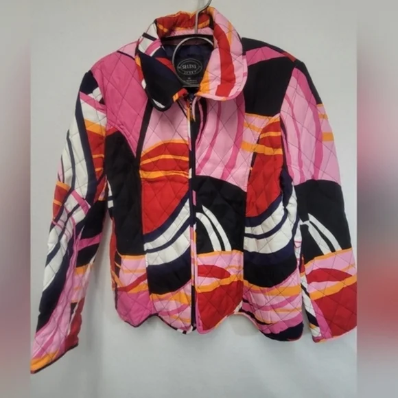 Selene Sport Quilted Jacket Geometric Design Womens Size XL - Picture 9 of 9